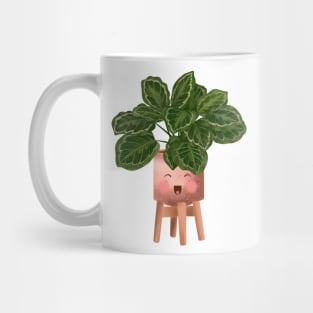 Cute Plant Illustration, Philodendron Burle Marx Variegated Mug